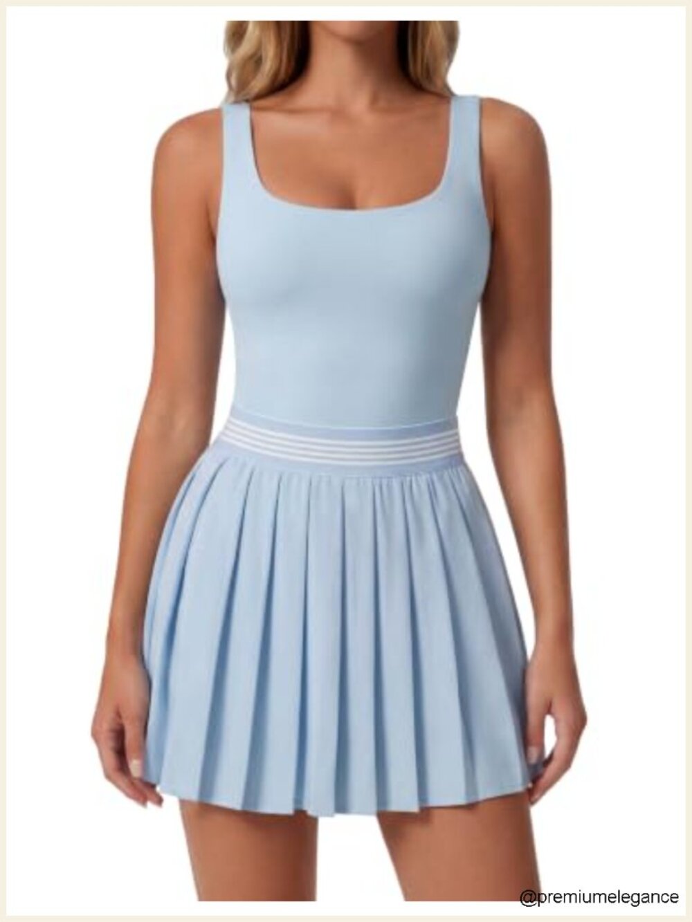 Women's Tennis Dress with Built-In Shorts and Pocket, Pleated Athletic Golf